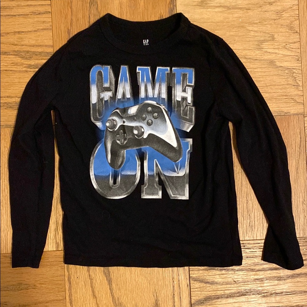Black Long Sleeve Shirt with Game Controller Design